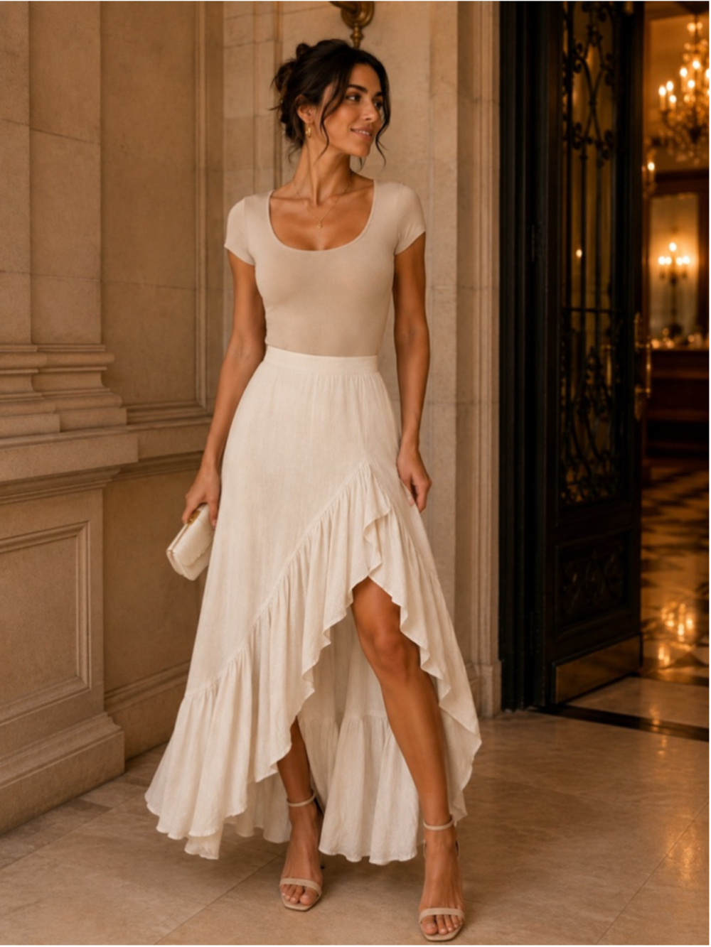 Women's Stillwater White High Low Skirt XS